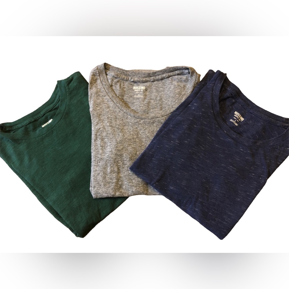 Bundle of 3 Mossimo Small T-Shirts. Grey, Blue & Green